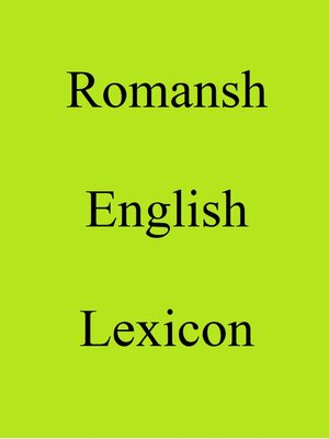 cover image of Romansh English Lexicon